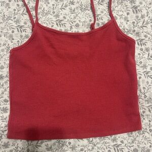 American Eagle Outfitters Ribbed Brick Red Cami
